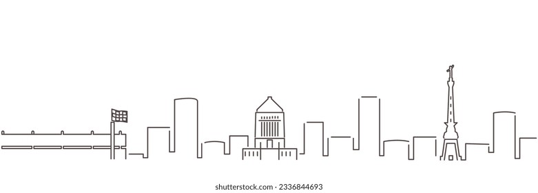 Indianapolis Dark Line Simple Minimalist Skyline With White Background