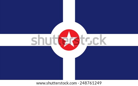 Indianapolis flag vector illustration  isolated. City flag symbol, town in United States of America. USA city Indianapolis flag.