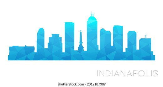 Indianapolis, IN, USA Low Poly Skyline Clip Art City Design. Geometric Polygon Graphic Horizon Icon. Vector Illustration Symbol.