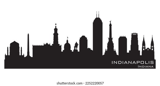 Indianapolis Indiana city skyline Detailed vector silhouette