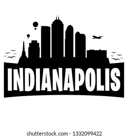 Indianapolis Indiana. City Skyline. Silhouette Banner City. Design Vector. Famous Monuments.