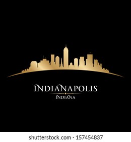 Indianapolis Indiana city skyline silhouette. Vector illustration