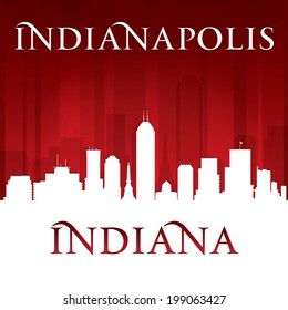 Indianapolis Indiana city skyline silhouette. Vector illustration