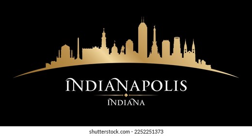 Indianapolis Indiana city skyline silhouette. Vector illustratio