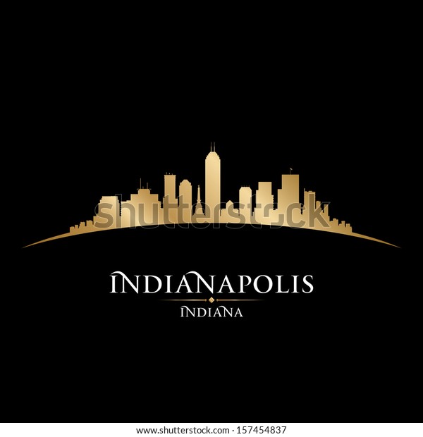 Download Indianapolis Indiana City Skyline Silhouette Vector Stock Vector (Royalty Free) 157454837