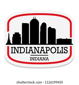 Indianapolis Indiana Label Stamp Icon Skyline City Design Tourism.