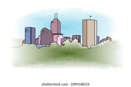 Indianapolis, Indiana Skyline