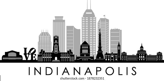 INDIANAPOLIS Indiana SKYLINE City Silhouette
