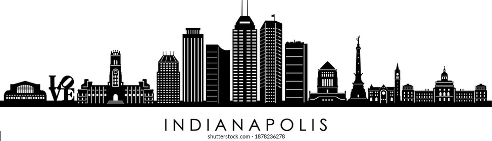 INDIANAPOLIS Indiana SKYLINE City Silhouette
