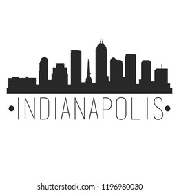Indianapolis Indiana Skyline. Silhouette City Design Vector Famous Monuments.
