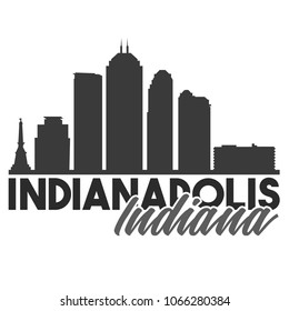 Indianapolis Indiana Skyline Souvenir Travel Vector Art Design Tourism