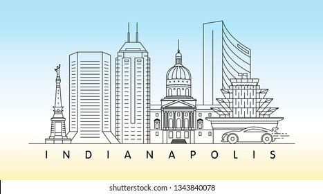 Indianapolis, Indiana skyline vector illustration and typography design 