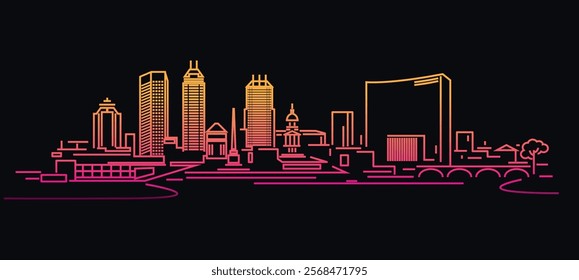 Indianapolis Indiana skyline vector illustration