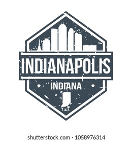 Indianapolis Indiana Travel Stamp Icon Skyline City Design Seal Passport Seal Badge.