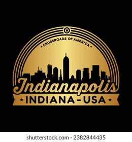 Indianapolis, Indiana, USA logo design template. Vector and illustration.