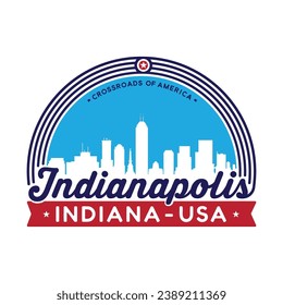 Indianapolis, Indiana, EE.UU. plantilla de diseño del logotipo. Vector e ilustración.