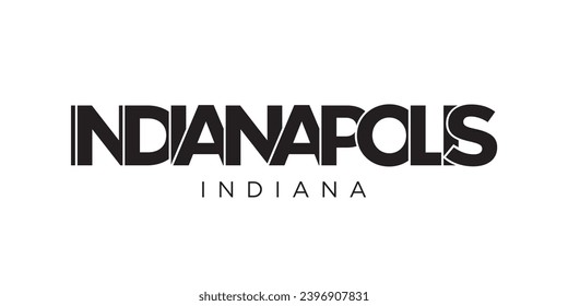 Indianapolis, Indiana, USA typography slogan design. America logo with graphic city lettering for print and web products.