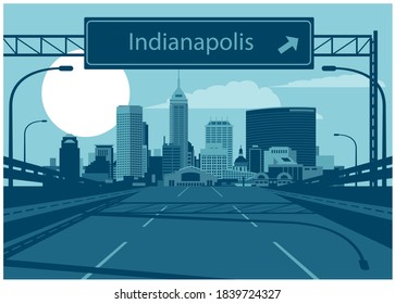 Indianapolis Insiana USA Skyline vector illustration