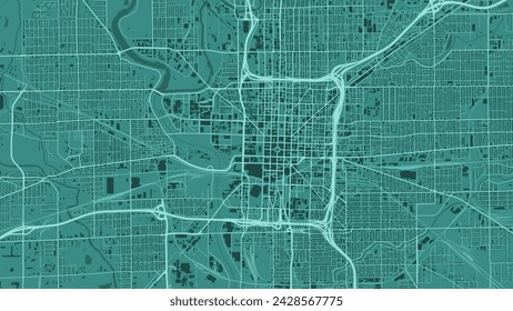Indianapolis map, green streetmap poster of USA city