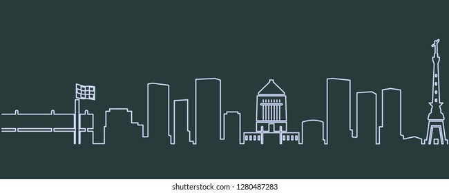 Indianapolis Single Line Skyline