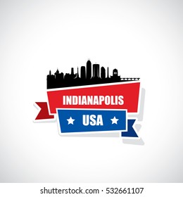 Indianapolis skyline, Indiana - vector illustration