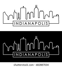 Indianapolis skyline. Linear style. Editable vector file.