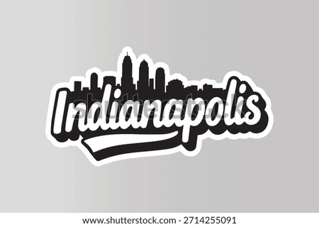 indianapolis skyline region Typography Text Vector Graphic
