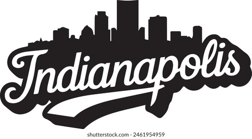 Indianapolis Skyline Silhouette Illustration Vector