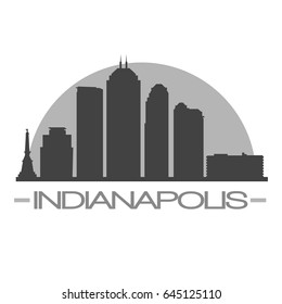 Indianapolis Skyline Silhouette Skyline Stamp Vector City Design