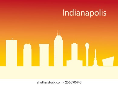 Indianapolis USA city skyline silhouette vector illustration