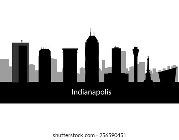 Indianapolis USA city skyline silhouette vector illustration