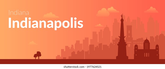 Indianapolis, USA famous city scape background.