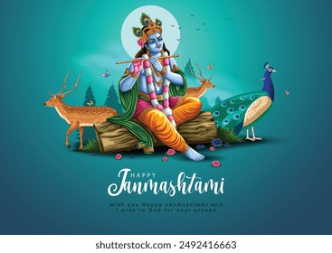 Indiandahi Handi Festival of Happy Shree Krishna Janmashtami Abstrakte Vektorillustration Design	