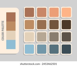 indianred peru wheat skyblue color palette, colour matching, rgb colors, harmonious colours catalog sample, design and edit idea