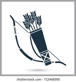 Indians bow and arrows simple icon