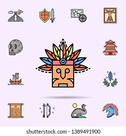 Indians, custom, mask, feathers icon. Universal set of history for website design and development, app development