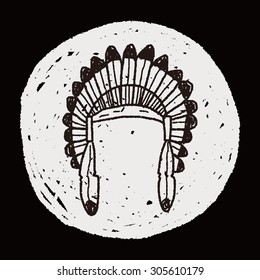 Indians hat doodle