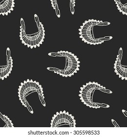 Indians hat doodle seamless pattern background