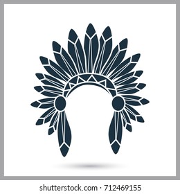 Native American Indian Headdress Vector Illustration Stock Vector ...