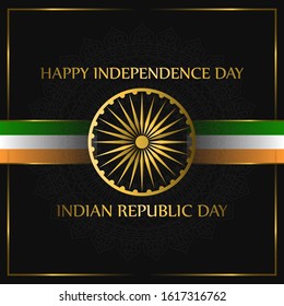 Indian's Independence Day Gold Luxury Background