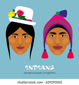 Indians - the indigenous people of South America. Man and woman. Vector illustration.