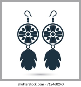 Indians women earrings simple icon