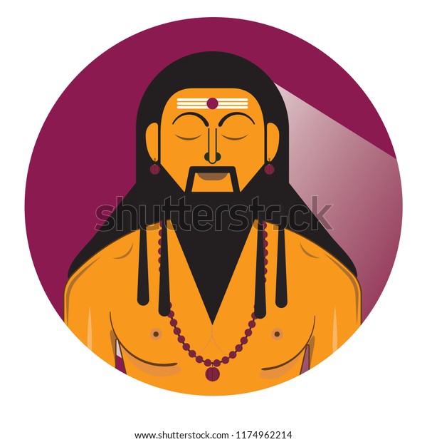 Indiantamil Monk Sadhu Sage Munivar Stock Vector (Royalty Free ...