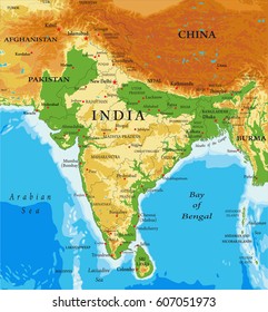 India-relief map