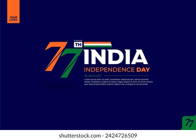 India's 77th independence anniversary logotype.