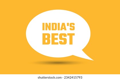 indias best speech bubble vector illustration. Communication speech bubble with indias best text