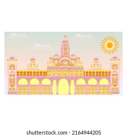 india's historical palace mysore palace karnataka illustration.