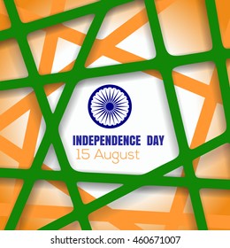 India's independence day on august 15 with the colors of the country's flag. Abstract background for Indian Independence Day. Vector background
