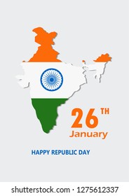 India's Republic Day With Map and Flag. vector illustration eps. 10