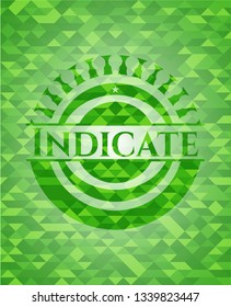 Indicate green emblem with mosaic ecological style background